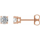 14K Rose 1/2 CTW Natural Diamond Stud Earrings